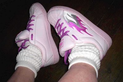 Buffalo Womens Ladies White Pink Flame Trainers Shoes Size 4-8 
